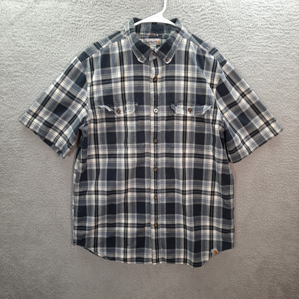Carhartt Shirt Adult Large Multicolor Plaid Relaxed Workwear Barn Chore Grunge